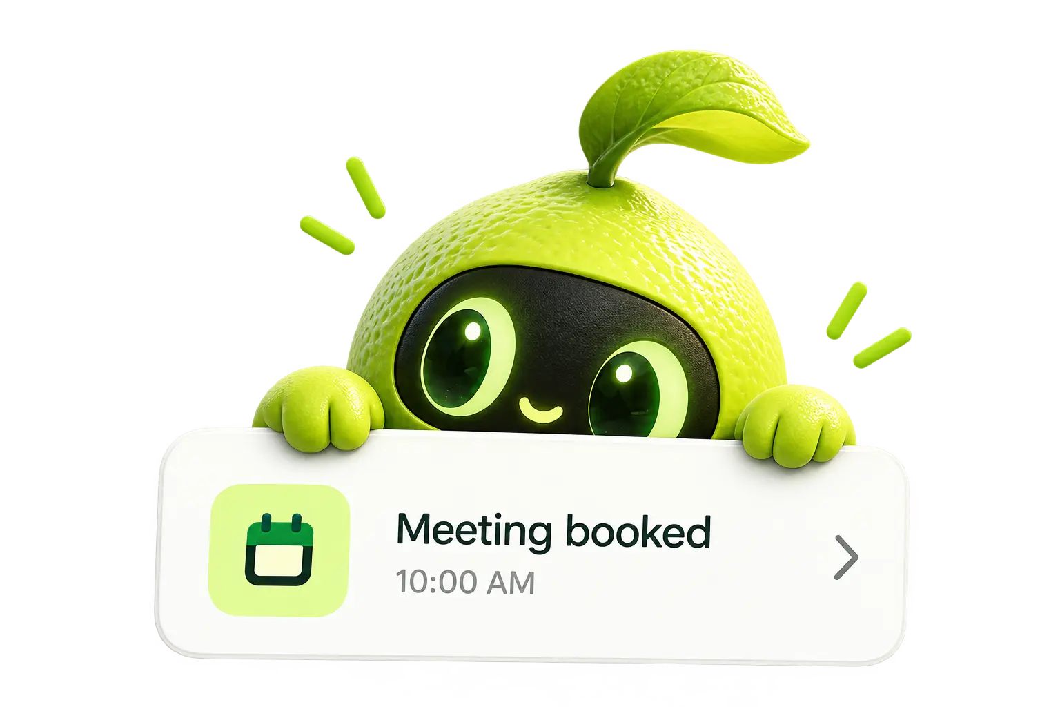 Limu peeking over a meeting-booked notification